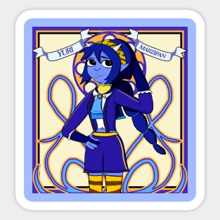 Yuri Marzipan the Oni - Cosplay Nouveau (blue and gold) Sticker